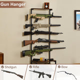 Poyilooo Gun Rack, Indoor Gun Racks for Wall Mount Gun Display Stand, Floor Gun Stand Holds up 5 Guns Storage Airgun Rifle Holder Hunting Gun Shelf (Medium 17.3 L*12.6 W*71 H in) Poyilooo