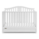 Graco Solano 4-in-1 Convertible Crib with Drawer Combo (White) – GREENGUARD Gold Certified, Includes Full-Size Nursery Storage Drawer, Converts to Toddler Bed and Full-Size Bed Graco