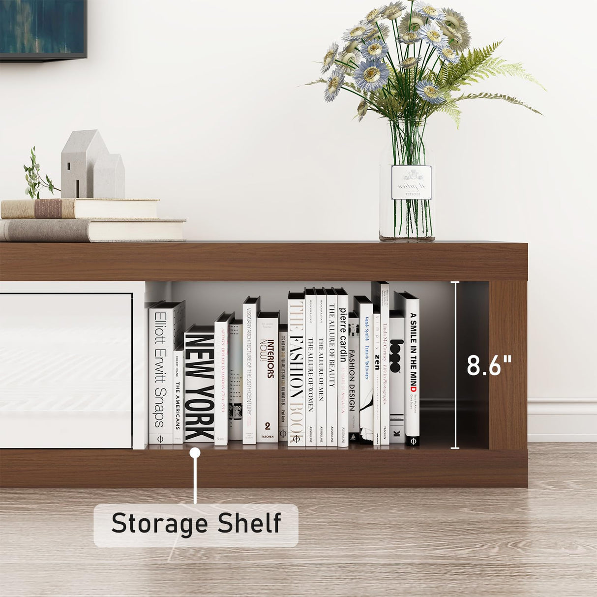 Hlivelood Extendable TV Stand, Modern Entertainment Center for Up to 120 Inch TV, Wood Reversible TV Media Console with 3 Drawers for Living Room Bedroom, 82-110" Hlivelood