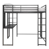 DHP Abode Full Size Metal Loft Bed, Black DHP