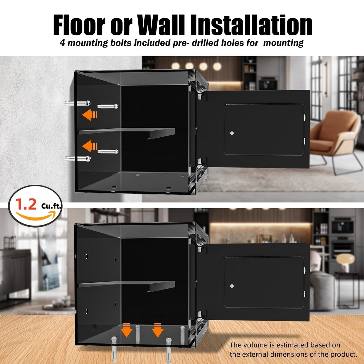 [ 1.2 Cu.ft. ]PATRON Fireproof Safe for Home,Digital Security Home Cabinet Safes for Money Cash Documents,Safe Box with Electronic Keypad,Removable Shelf for Office Business,1.2 Cu.ft. PATRON