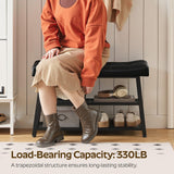 YATINEY Shoe Bench, 3-Tier Shoe Rack, Entryway Bench with Storage and Cushion, for Hallway, Foyer, Bedroom, Black HX02BB YATINEY