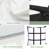 ZOCONE 6 Sublimation Blanks for Personalized Pillow, 15.7” Sublimation Pillow Covers Blank Polyester Throw Pillow Cases, 9 Panel & Blank 2 Styles Sublimation Pillow Case for DIY No Pillow Insert ZOCONE