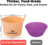 Air Fryer Baking Ramekins – Premium Food-Grade Silicone Mold Cups – Easy Release Nonstick Bakeware Set, 4-Pack for Eggs, Muffins, Cupcakes, Puddings, Tarts, Custards, and More! Kitchen Essentials