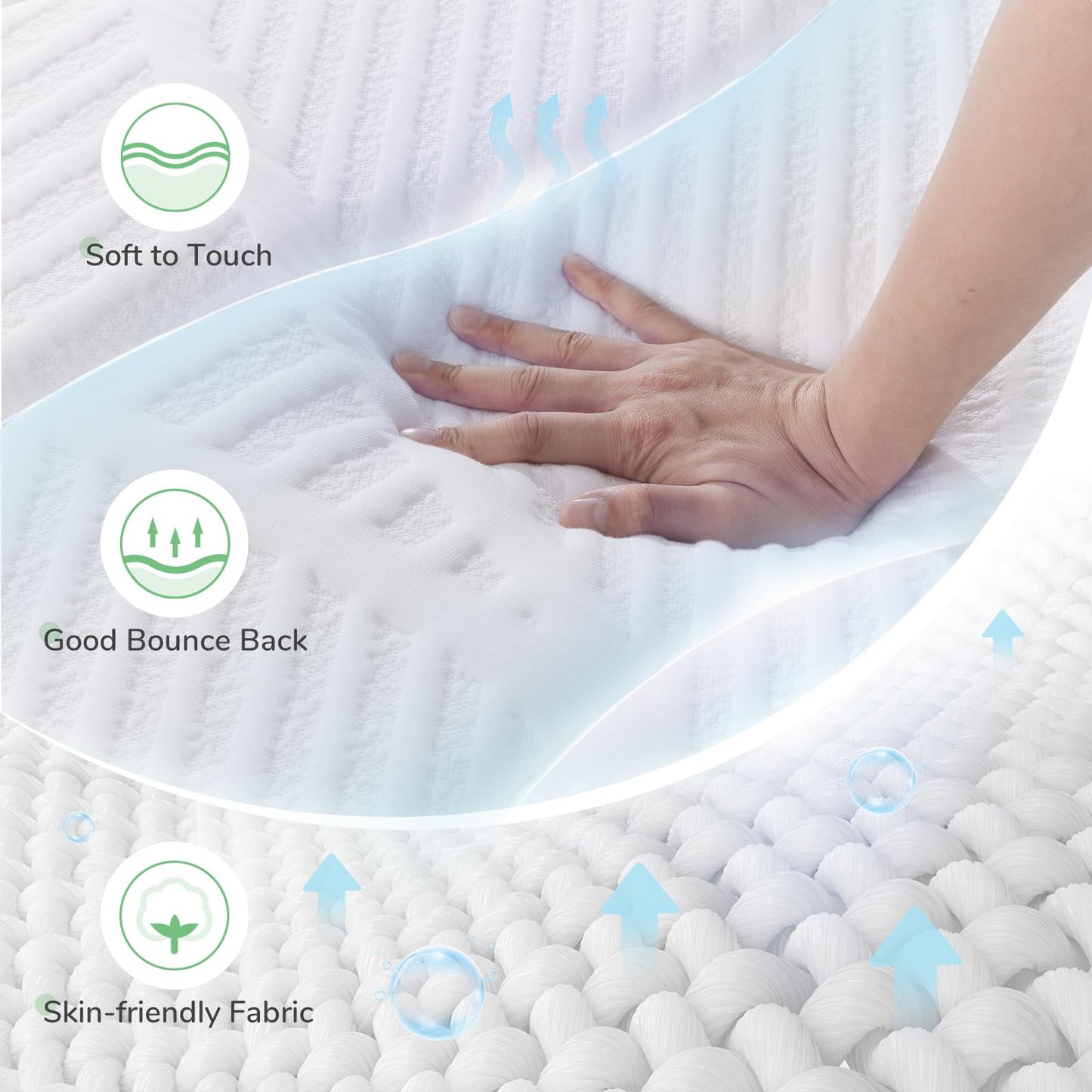 Novilla Mattress Twin, 12 Inch 5-Zone Hybrid Mattress with Gel Memory Foam for Pressure Relief & Cool Night, Midume Firm Twin Mattress in A Box