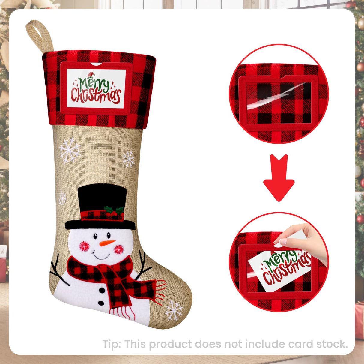 DeckTheHalls Christmas Stockings, 3 PCS Personalized Christmas Stocking, 19” Large Holiday & Family Stocking for Christmas Tree Decoration | Fireplace Party Decoration DeckTheHalls