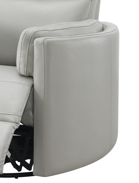Acme Sagen Wooden Glider Recliner with Swivel in Gray Acme