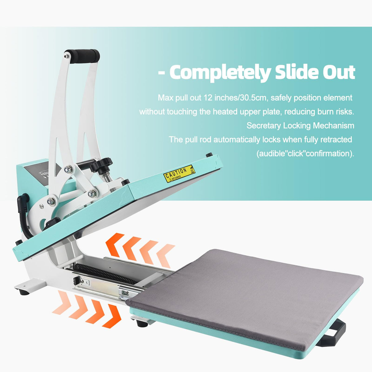 ColorSub 15x15 Heat Press for T-Shirt with Slide Out Drawer, Sublimation Heat Press Machine, Teal ColorSub