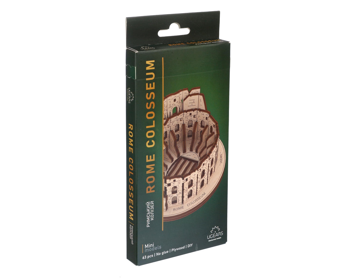 UGEARS Wooden 3D Puzzle Rome Colosseum Model Kit DIY Miniature Craft for Adults Italy Cities Collection 63 Pcs UGEARS