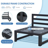 NICESOUL 10 Piece Oversized Modular Aluminum Outdoor Furniture Set, 29" Deep Wide Sectional Seating, 500 lbs High Weight Capacity Weather Resistant Patio Conversation Set for Backyard Poolside, Black NICESOUL