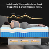 LETMOON King Size Foam and Spring Hybrid Mattresses, 14 Inch Medium Firm Mattress in a Box with Individual Pocket Coils, Edge Supportive, CertiPUR-US Certified, White LETMOON