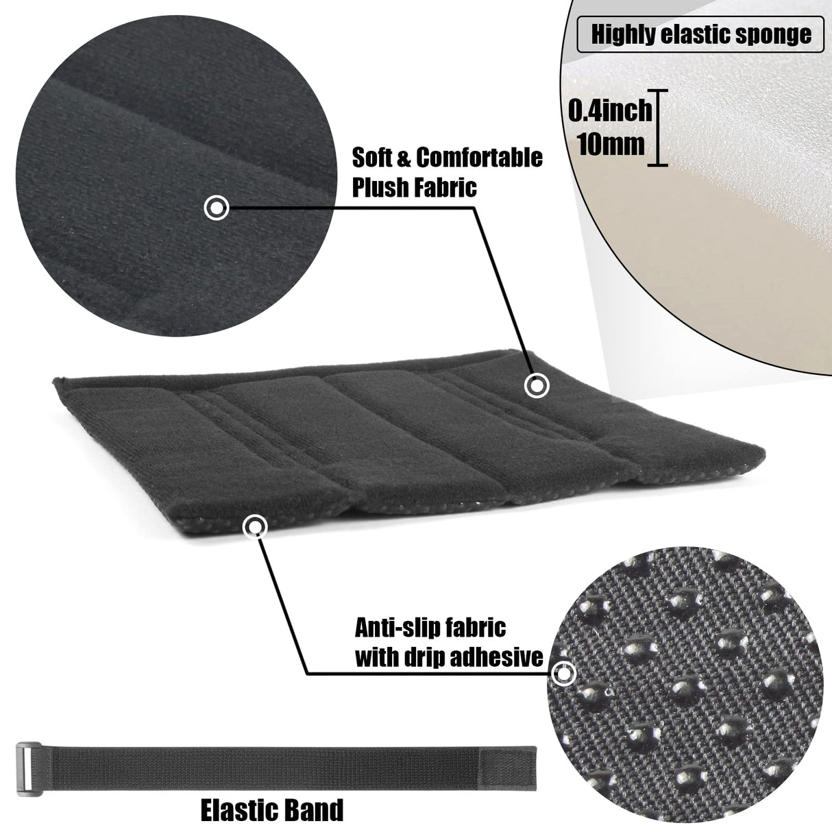 SANJHFF 4 Pcs Bunk Bed Ladder Pads,with 8 Adjustable Hook & Loop Straps,Bunk Bed Ladder Cover,Ladder Step Pads Loft Bed, Suitable for Safe and Comfortable Climbing,10x10 Inch (Ladder Not Included) SANJHFF