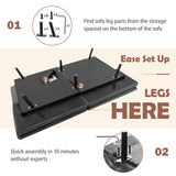 Hcore Futon Sofa Couch Bed,Convertible Futon Couch Bed,Memory Foam Futon Sleeper Sofa,Loveseat Sofa Bed,Small Splitback Polyester Modern Sofa for Living Room,Office,Apartment,Dark Grey Hcore