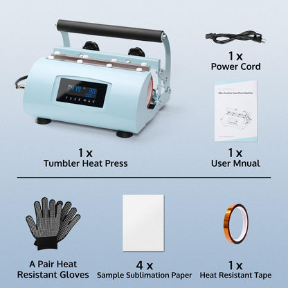 OFFNOVA Tumbler Heat Press Machine for 20oz 30oz Sublimation Blanks Tumbler, Auto-Timer Mug Press with Digital Temp&Time Setting - WoodArtSupply