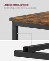 VASAGLE Side Table with Charging Station, Narrow End Table with 2 Drawers, Slim Nightstand and Bedside Table with Storage, for Small Spaces, Rustic Brown + Black VASAGLE