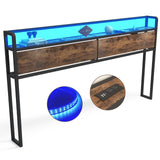 Curotunk Retro LED King Size Headboard with Storage and USB Charging Curotunk