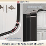 Keonjinn Black Medicine Cabinet 17 x 25 Inch, Heavy & Solid Bathroom Medicine Cabinet with Mirror, Stainless Steel Framed, Adjustable Shelves, Recessed or Wall Mount, Bathroom Mirror with Storage Keonjinn