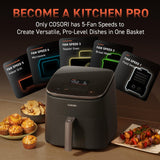 COSORI Air Fryer 9-in-1, Compact & Large 6-Qt, Fast Turbo Modes, 90°–450°F Even Results With Precise Temperature Control, Up to 95% Less Oil*, Roast, Bake, Dry, Reheat, Frozen, Broil, Proof, Grey COSORI