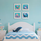 lamplig 4 Pack Paint by Numbers Kit for Kids Ages 8-12, Easy Paint by Number Kit Canvas for Kids, Sea Ocean Painting by Numbers for Adult Beginners, Small Paint by Numbers for Boys Girls Birthday Gift lamplig