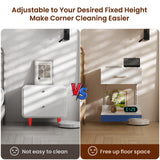 Asgolion Floating Nightstand with Drawer, Modern Wall Mounted Nightstand, Floating Bedside End Table with Adjustable Shelf, Floating Night Stand, for Bedroom, Small Spaces, Bathroom, White Asgolion