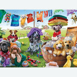 Bits and Pieces – Large 300 Piece Jigsaw Puzzle for Adults – ‘Puppies Playing’ by Artist Adrian Chesterman, Completed Puzzle Size: 18" x 24" Bits and Pieces