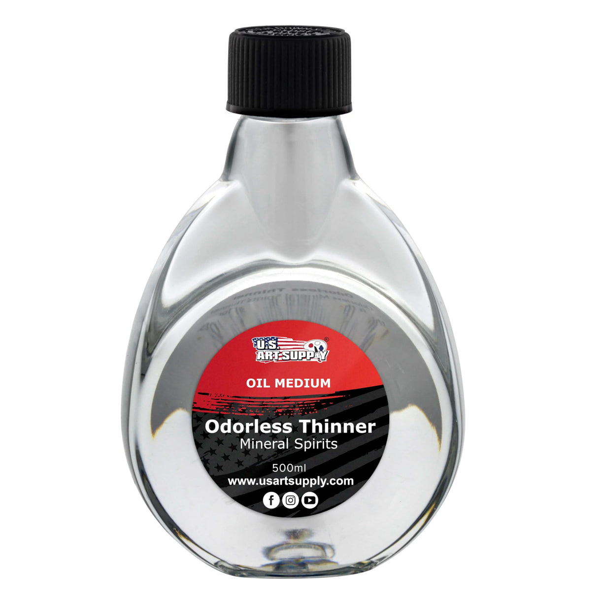 U.S. Art Supply Odorless Mineral Spirits Thinner, 500ml / 16.9 Fluid Ounce Container U.S. Art Supply