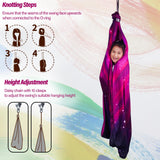 Sensory Swing for Kids & Adults Holds up to 300lbs Indoor & Outdoor Double Layer Therapy Cuddle Swing with 360° Swivel Hanger Kit for Calming, Effect for Autism, ADHD or SPD. (Galaxy Purple) Yatoco