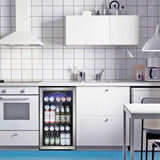 Antarctic Star Beverage Refrigerator Cooler -120 Can Mini Fridge Glass Door for Soda Beer or Wine Constant Glass Door Small Drink Dispenser Clear Front Door for Home, Office Bar 3.2cu.ft Antarctic Star