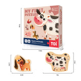 Toi 6 Packs Large Piece Toddler Jigsaw Puzzles for Kids Aged 2.5+, Animal Shaped Floor Puzzles for Beginner, Preschool Learning Game for Boys Girls, Farm Animals Toi