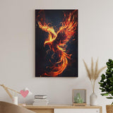 QEOPGNE Phoenix Rising Wall Art Fire Bird Fantasy Phoenix Canvas Art Prints Poster for Bedroom Office Living Room Pictures Paintings Cool Phoenix Wall Decor for Mens Women Unframed 12x18inch(30x45cm) QEOPGNE