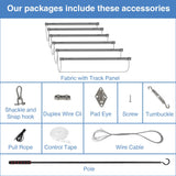 E&K Sunrise 4'Wx16'L Pergola Shade Cover Retractable Canopy Outdoor Wave Sun Shade for Patio Garden Backyard Deck Trellis (Beige) E&K