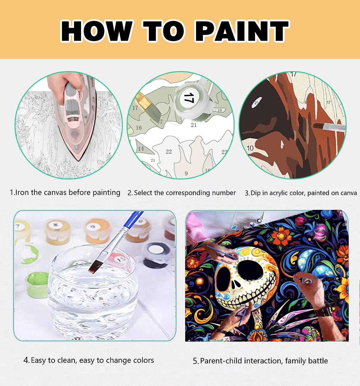 Meothan Paint by Numbers Kits for Adults Beginners- Easy Canvas Nightmare Before Christmas Paint by Number for Home Decor and Gifts 16X20 inch (Halloween) Meothan