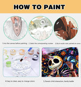 Meothan Paint by Numbers Kits for Adults Beginners- Easy Canvas Nightmare Before Christmas Paint by Number for Home Decor and Gifts 16X20 inch (Halloween) Meothan