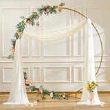 30" x 20Ft Wedding Arch Draping Fabric, 1 Panel Ivory Sheer Curtain Drapes Extra Wide & Long Backdrop Curtains for Wedding Arch Ceremony Birthday Party Decorations Party Talk