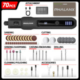 Rotary Tool - 3.7V Cordless Rotary Tool Kit LED Ring Work Light, 2.0Ah Li-ion Battery 5 Speed 70 Accessories Power Rotary Tools 20000RPM,Mini Rotary Tool Cordless for Light DIY Projects/Precision Work PHALANX