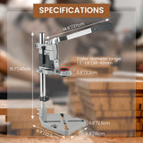 AMGSH Double Mounting Drill Press Stand Bench Clamp Tool for Hand Drill Workstation | Adjustable Benchtop Single Hole Table Repair Tool with Aluminum Base Compatible, Portable AMGSH