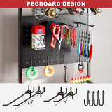 Fishing Rod Holders for Garage, Fishing Rod Storage Rack with Hooks & Wheels, Fishing Pole Holder Organizer, Tackle Box & Reel Storage Black SEEAHEAD