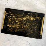 RESINWORLD 14" x 9" x 0.5" XL Large Rectangle Mold, Sturdiness Deep Serving Tray Mold with Gold Handles, Wedding Flower Mold for Resin ResinWorld