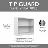 Bush Furniture Universal Small 2 Shelf Bookcase in White, Low Storage and Display Bookshelf for Home Office or Living Room Organization Bush Furniture