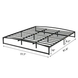 GAOMON Low Bed Frame King Size, 10 Inch Heavy Duty Metal Platform King Bed Frame with Arch Design, Easy Assembly, Strong Bearing Capacity, Under Bed Storage, No Box Spring Needed - Black GAOMON