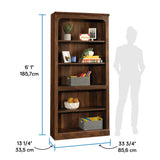 Sauder Select 5-Shelf Bookcase, in a Grand Walnut Finish Sauder