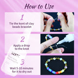 2 Pcs Clay Beads Bracelets Professional Elastic String Kont Fixing Drip, Keep Stretch String Braclet Stay Tied for Flat Round Polymer Heishi Beads Spacer Charm Friendship Jewelry Making Kit SZXTC
