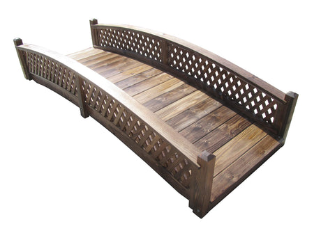 SamsGazebos Butterfly Garden Bridge with Diamond Lattice Railings 8 ft SamsGazebos