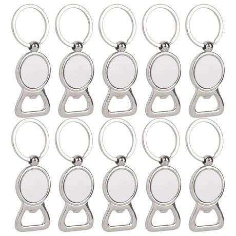 Framendino, 10 Pack Sublimation Blanks Keychains Bottle Opener Blank Key Rings Aluminum Heat Transfer Rectangle Sublimation Keychains Framendino
