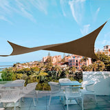AwnPro Square Shade Sail 18' x 18' Canopy to Block Sunlight for Outdoor Patio Garden Patio Deck Pergola (Brown) AwnPro