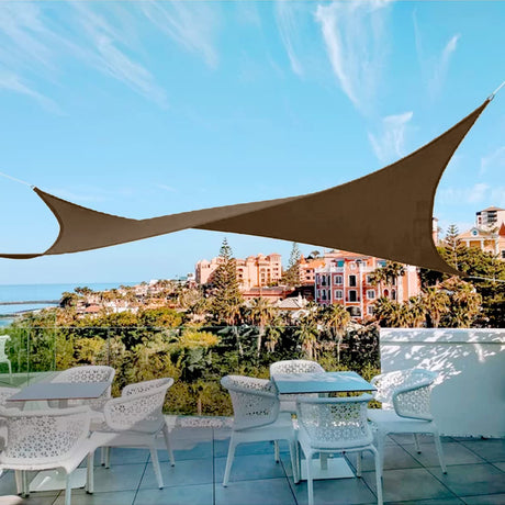 AwnPro Square Shade Sail 18' x 18' Canopy to Block Sunlight for Outdoor Patio Garden Patio Deck Pergola (Brown) AwnPro