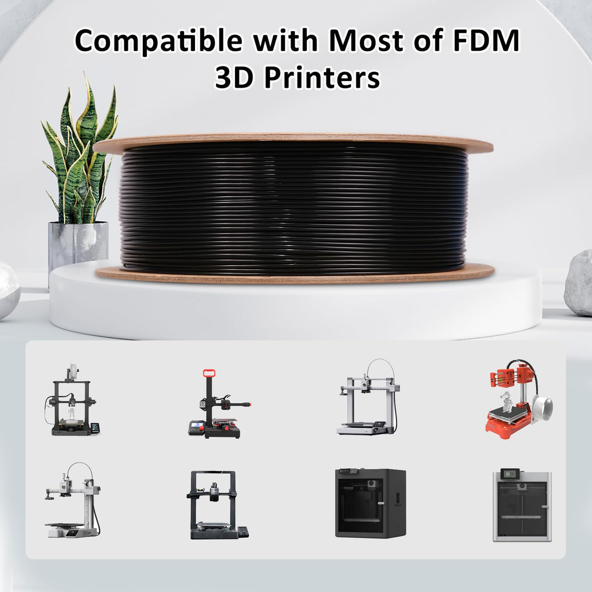 eSUN PLA+ Filament 1.75mm Black 1KG, 3D Printer Filament Dimensional Accuracy +/- 0.03mm, 1kg Cardboard Spool(2.2lbs) 3D Printing Filament, Fits for Most FDM 3D Printers eSUN