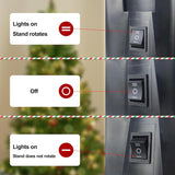 MIMIRGB 6Ft Rotating Artificial Christmas Tree, 360° Spinning Christmas Tree Stand with Remote Control and Timer W/300 Warm LED Lights MIMIRGB