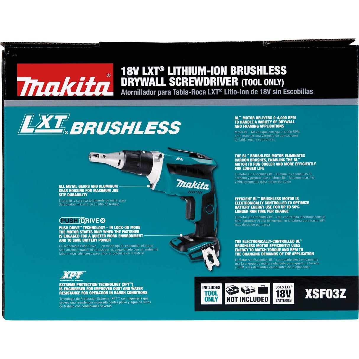 Makita XSF03Z 18V LXT Lithium-Ion Brushless Cordless Drywall Screwdriver (Bare Tool Only) Makita