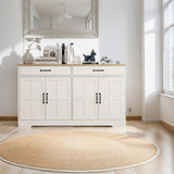 Sideboard Buffet Cabinet with Storage, 55" Large Kitchen Storage Cabinet with 2 Drawers and 4 Doors, Wood Coffee Bar Cabinet Buffet Table Console Cabinet for Kitchen Dining Room, White Locsear